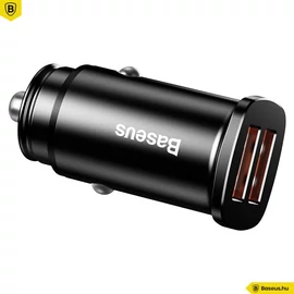 Baseus Square 2xUSB Car Charger Black töltő