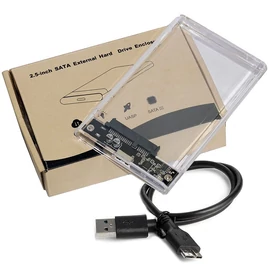 BlackBird SATA Ház 2.5" USB3.0 Transparent mobilrack / beépítő keret