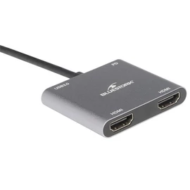 Bluestork HUB-DUO-HDMI USB3.0 USB-C to 2xHDMI Grey speciális átalakító