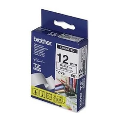 Brother TZE-231 laminált P-touch szalag (12mm)  Black on White - 8m címkenyomtató szalag