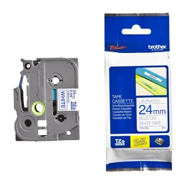Brother TZe-253 laminált P-touch szalag (24mm) Blue on White - 8m címkenyomtató szalag