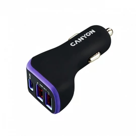 Canyon CNE-CCA08PU Triple USB Car Charger 18W Black/Purple töltő