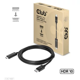 Club3D DisplayPort 1.4 to HDMI 4K120Hz or 8K60Hz HDR10 Cable M/M 3m/9.84ft kábel