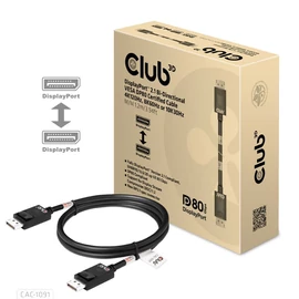 Club3D DisplayPort 2.1 Bi-Directional VESA DP80 4K120Hz 8K60Hz or 10K30Hz Certified Cable 1,2m Black kábel
