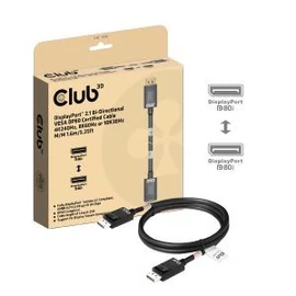 Club3D DisplayPort 2.1 Bi-Directional VESA DP80 Certified Cable 4K240Hz 8K60Hz or 10K60Hz M/M 1.6m Black kábel
