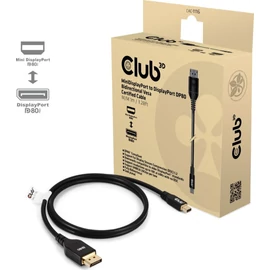 Club3D Mini DisplayPort to Displayport 1m Black kábel