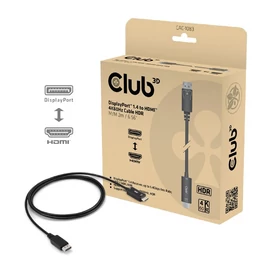 Club3D DisplayPort 1.4 to HDMI 4K60Hz Cable with HDR Black kábel