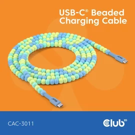 Club3D USB-C Beaded Cable 2m Blue kábel