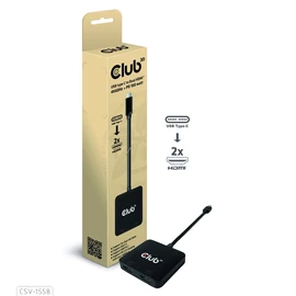 Club3D Club3D MST-Hub USB 3.2 Typ C > 2x HDMI 4K60Hz +100W PD St/Bu retail speciális átalakító