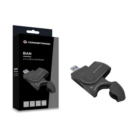 Conceptronic  BIAN04B 4-in-1 USB 3.0 Card Reader Black kártyaolvasó