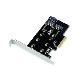 Conceptronic  EMRICK04B 2-in-1 M.2 PCIe Card, M.2 SATA x 1, M.2 NVMe x 1 bővítőkártya