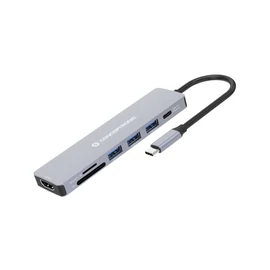 Conceptronic  DONN19G 7-in-1 USB 3.2 Gen 1 Docking Station Grey
