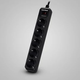 CyberPower B0520SC0-DE Túlfeszültségvédő Kapcsolóval 5DIN 1,8m Black