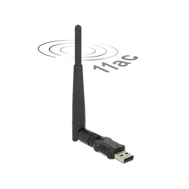 DeLock USB 2.0 Dual Band WLAN ac/a/b/g/n Stick 433 Mbps with external Antenna hálókártya