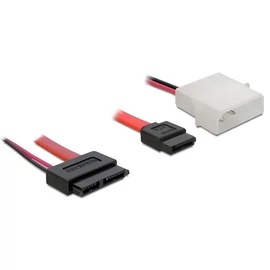 DeLock Cable Slim SATA female > SATA 7 pin + 2 pin power male 30 cm kábel