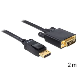 DeLock Displayport 1.2 male > DVI-I (24+1 Dual Link) male passive cable 2m Black kábel
