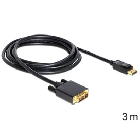 DeLock Cable Displayport 1.3 male > DVI -(24+1) male passive 3m Black kábel