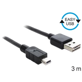 DeLock Easy-USB2.0-A male > USB 2.0 mini male 3m Black kábel