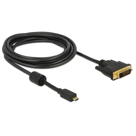 DeLock HDMI cable Micro-D male > DVI-D (Dual Link) 24+1 male 2m Black kábel