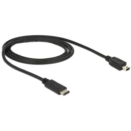 DeLock USB Type-C 2.0 - USB2.0 miniB cable 1m Black kábel