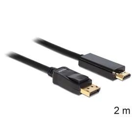 DeLock Cable Displayport 1.1 male > High Speed HDMI-A male passive 2m Black kábel
