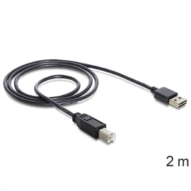 DeLock Cable EASY-USB 2.0 Type-A male > USB 2.0 Type-B male 2m Black kábel