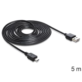 DeLock Cable EASY-USB 2.0 Type-A male > USB 2.0 Type Mini-B male 5m Black kábel