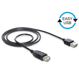 DeLock Extension cable EASY-USB 2.0 Type-A male > USB 2.0 Type-A female Black 1m kábel