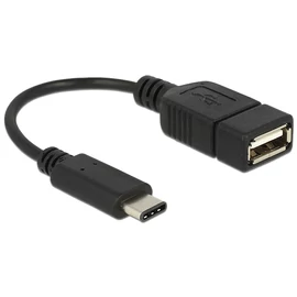 DeLock Adapter cable USB Type-C 2.0 male > USB 2.0 type A female 15cm Black kábel