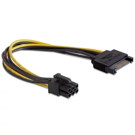 DeLock Cable Power SATA 15 pin > 6 pin PCI Express 0,2m kábel