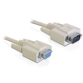 DeLock Cable Serial RS-232 Sub-D9 male > RS-232 Sub-D9 female 2m extension Beige kábel