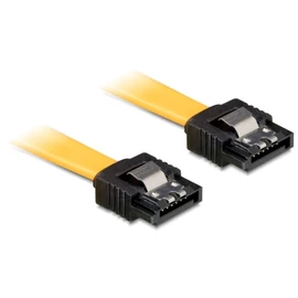 DeLock Cable SATA 6 Gb/s male straight > SATA male straight 30cm Yellow Metal kábel