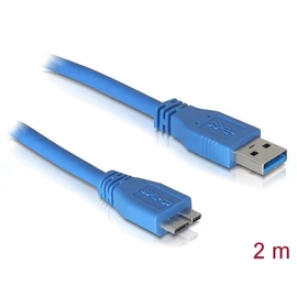 DeLock Cable USB 3.0 type-A male > USB 3.0 type Micro-B male 2m Blue kábel