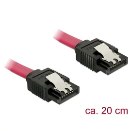 DeLock Cable SATA 6 Gb/s female straight > SATA female straight 20cm Red Metal kábel