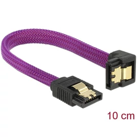 DeLock SATA cable 6Gb/s 10cm down/straight metal Premium Purple kábel