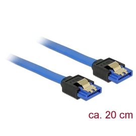 DeLock SATA 6 Gb/s receptacle straight > SATA receptacle straight 20 cm blue with gold clips Cable kábel