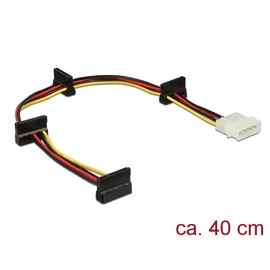 DeLock Power Molex 4 pin plug > 4x SATA 15 pin receptacle cable 0,4m kábel