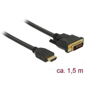 DeLock HDMI to DVI-D (Dual Link) (24+1) cable bidirectional 1,5m Black kábel