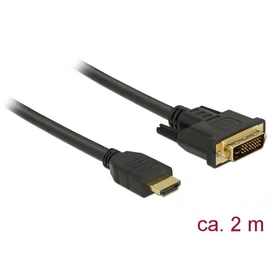 DeLock HDMI to DVI (Dual Link) (24+1) cable bidirectional 2m Black kábel