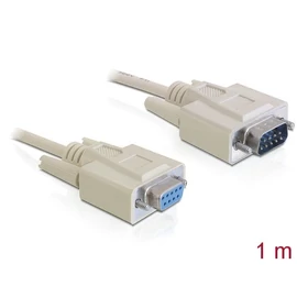 DeLock Serial RS-232 Sub-D9 male > RS-232 Sub-D9 female extension Cable 1m Grey kábel