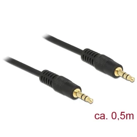 DeLock Stereo Jack Cable 3.5mm 3 pin male > male 0,5m Black kábel