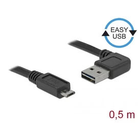 DeLock EASY-USB 2.0 Type-A male angled left / right > USB 2.0 Type Micro-B male 0,5m cable kábel