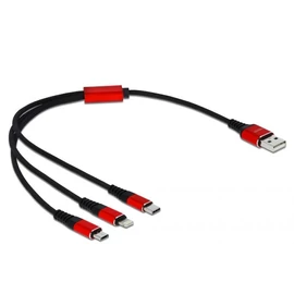 DeLock USB Charging Cable 3 in 1 for Lightning / microUSB / USB Type-C 30cm kábel