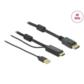 DeLock HDMI to DisplayPort 4K 30Hz 1m Cable Black kábel