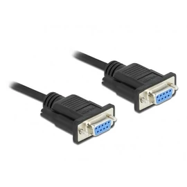 DeLock RS-232 D-Sub9 female to female null modem with narrow plug housing Serial Cable 2m Black kábel