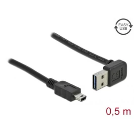 DeLock EASY-USB 2.0 Type-A male angled up / down > USB 2.0 Type Mini-B male cable 0,5m Black kábel