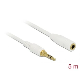 DeLock Stereo Jack Extension Cable 3.5 mm 3 pin male to female 5m White kábel
