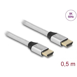 DeLock Ultra High Speed HDMI Cable 48 Gbps 8K 60 Hz 0,5m certified Silver kábel