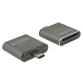 DeLock USB Type-C SDHC/SDXC UHS-II/MMC Single Slot Card Reader Black kártyaolvasó