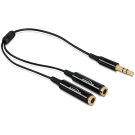 DeLock Cable audio splitter stereo jack male 3.5mm 3 pin > 2 x stereo jack female 3.5mm 3 pin 25cm speciális átalakító